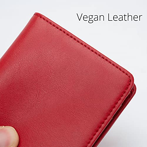 Image of Alldaily Small RFID Wallet for Women Slim Compact Bifold Pocket Ladies Travel Mini Purse (Red)