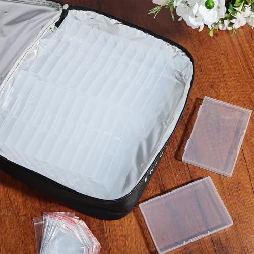Image of 24 Slot Seed Storage Organizer Box with Insulated Bag with Dual Zipper Bag, Garden Seed Organize Sealed Bags and Label Stickers Saving Container Keeper Set for Garden Vegetable Flower Plants