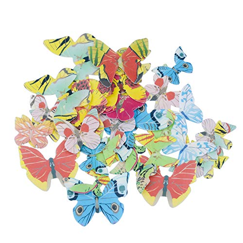 NATEE 42pcs Mariposa Comestible, Adorno Comestible para Tartas, Oblea Decorativa, Cupcake Toppers...