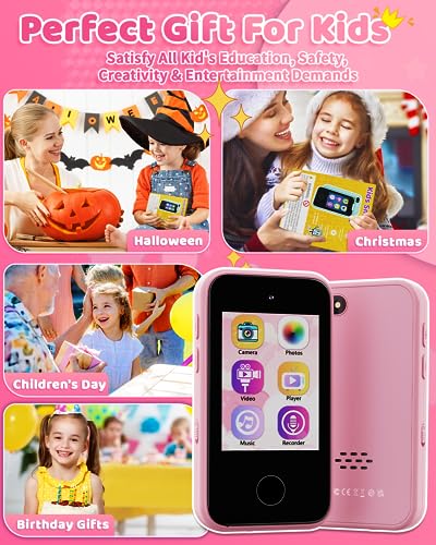 image for DUDUDRAGON Kids Smart Phone Toy for Girls 3 4 5 6 Year Old, MP3 Music 