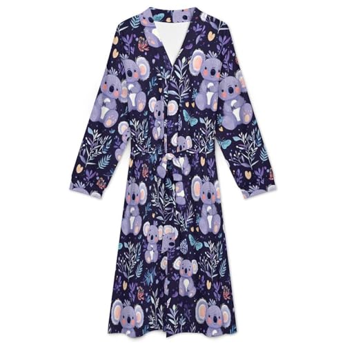 Robe de nuit en soie violette koala le cadeau idéal pour couple