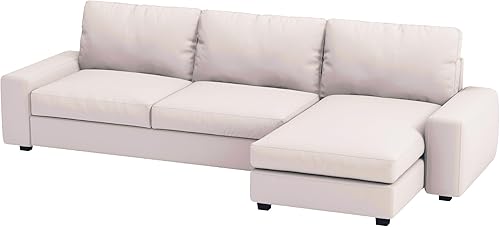 Ancho 125.2 pulgadas, no 110 pulgadas, sofá KIVIK de tres asientos duradero con funda seccional de repuesto para tumbona, compatible con IKEA Kivik
