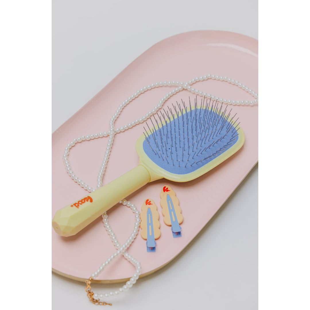 Kaxi Metal Bristle Hair Brush with Free GRWM Clips