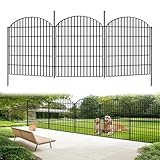 10 Panels No Dig Decorative Outdoor Garden Fence for Yard, 33in (H) x 22.31ft (L) Animal Barrier Fencing Rustproof Metal Panel Border for Dog, Rabbits Patio Camping Temporary Ground Stakes