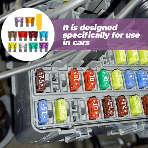 Kit de 50 fusibles mini automotrices para auto, RV y motorhome, repuestos compactos de protección eléctrica, material zinc y policarbonato, marca BUGUUYO miniatura 6
