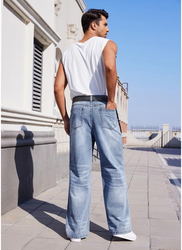 Men's JNCO Baggy Jeans Y2K Vintage Ripped Wide Leg Distressed Denim Pants Skater Jean Hip Hop Streetwear Loose Fit - Image 3