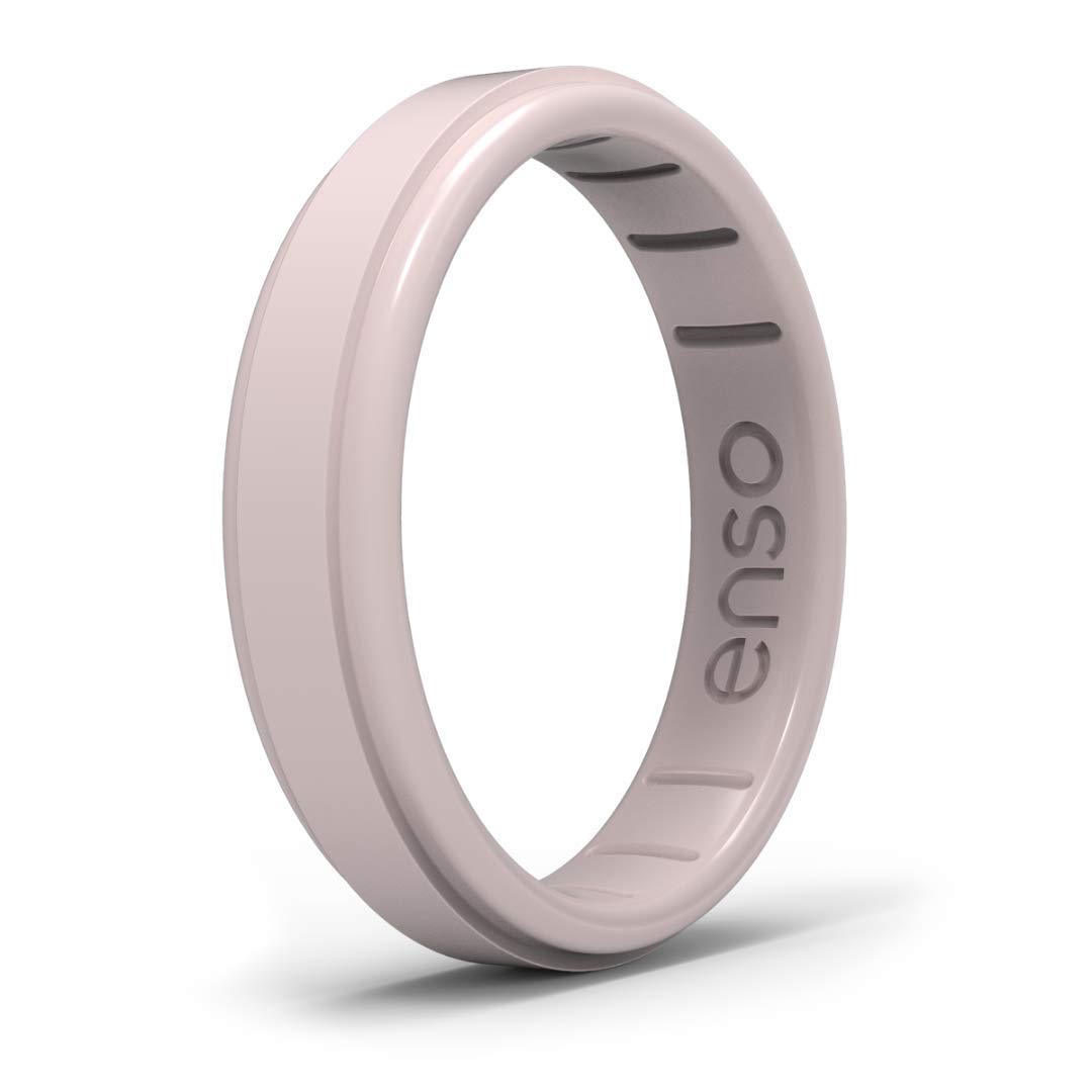 Enso RingsThin Rise Silicone Ring - Timeless with a Twist - Made in The USA - Comfortable, Breathable, and Safe