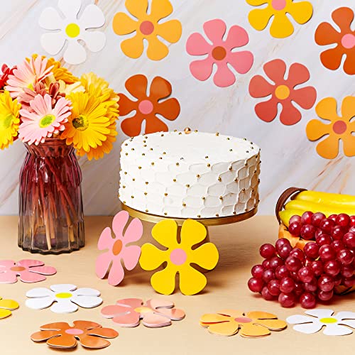 Image of Henoyso 60 Pcs Groovy Party Decorations Retro Flower Daisy Decor,Assorted Sizes