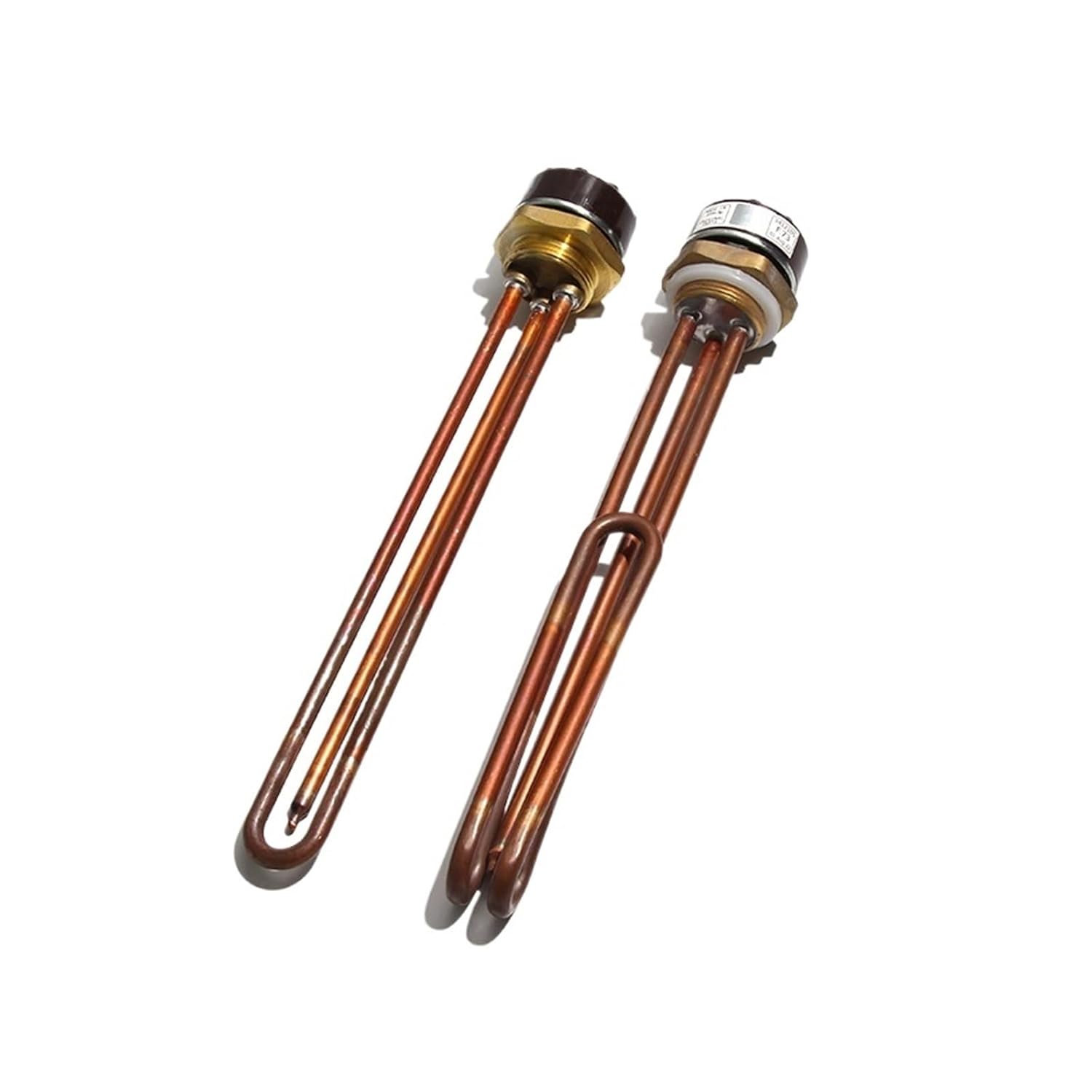 250V 50Hz Electric Water Heating Element G1 1/4" Copper Thread Heater with Thermostat Switch Probe Hole 1500W 3000W(250V 1.5KW 285mmL)