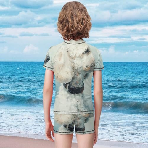 Poodle Dog ProfileChildren's Casual Swimsuit Set - Simple and Versatile10-12Y（150cm）2