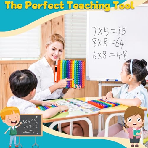 Image of Multiplication Flash Cards + Fingertip Bubbles Toy, Interesting Multiplication Math Combination, Math Games for Children Aged 3 +