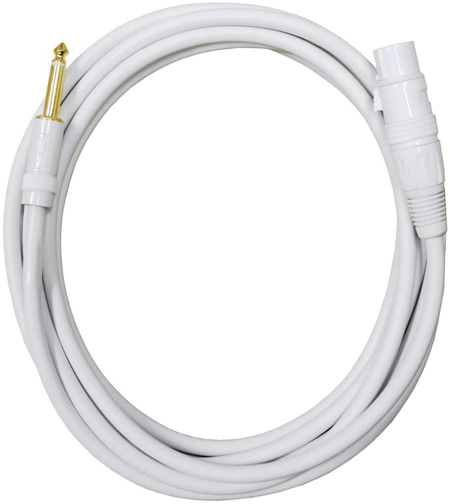 Audio2000'S E80225P2 Dwupak XLR żeński do pozłacanego 1/10.2 cm TS męski biały kolor audio/nagrywanie/scena/kable mikrofonowe (łącznie dwa kable 25 stóp)