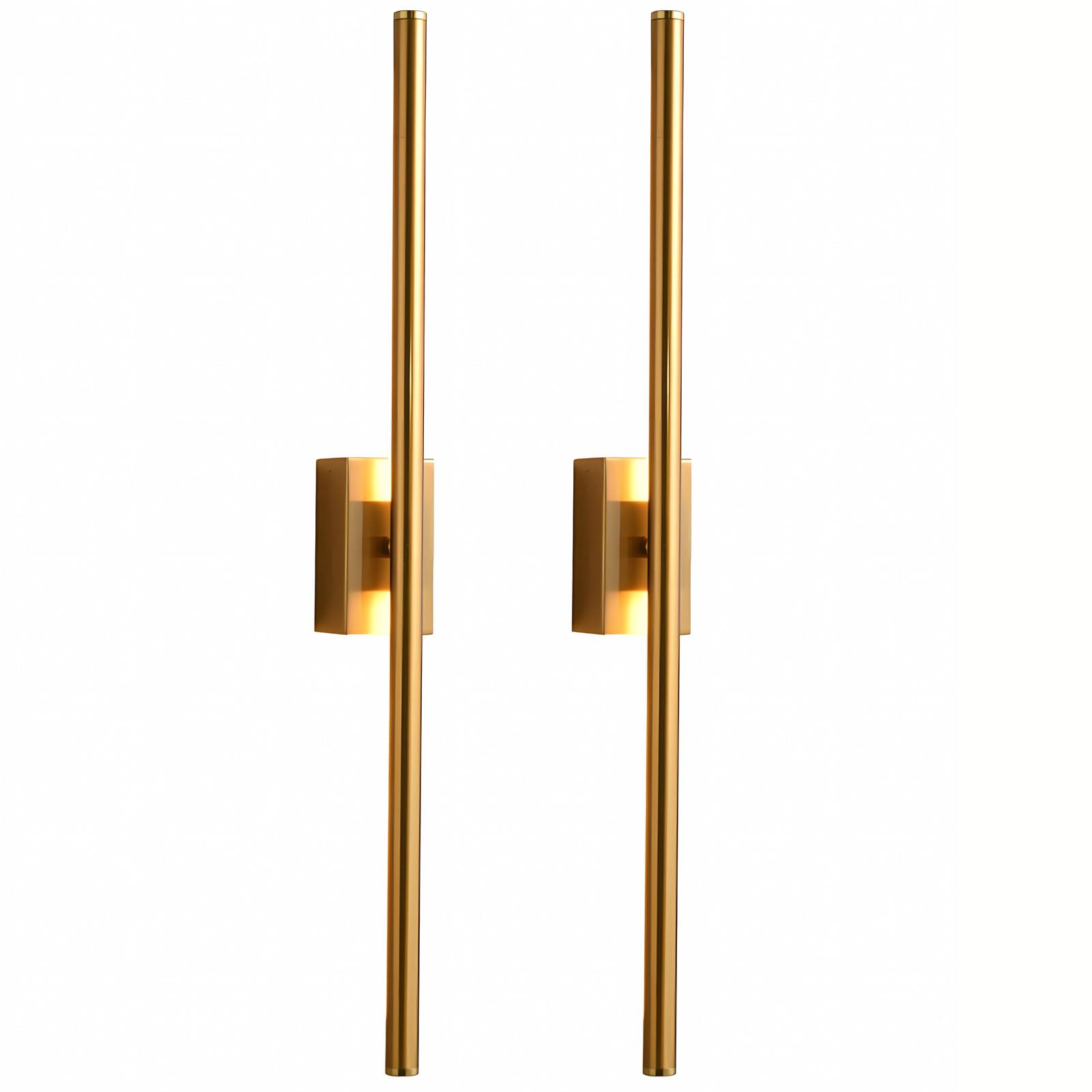 Paquete de 2 luces de espejo lineal de barra delgada para luz lineal LED moderna, tira larga, baño, pasillo, pasillo, sala de esta