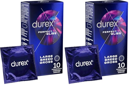 Préservatifs Perfect Gliss Durex lubrifiant silicone sécheresse intime - Lot de 2 boîtes de 10