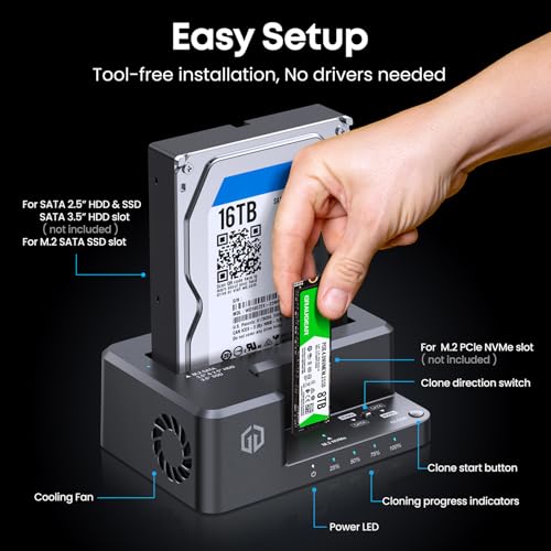 Estación de acoplamiento para disco duro GRAUGEAR M.2 NVMe y SATA miniatura 2