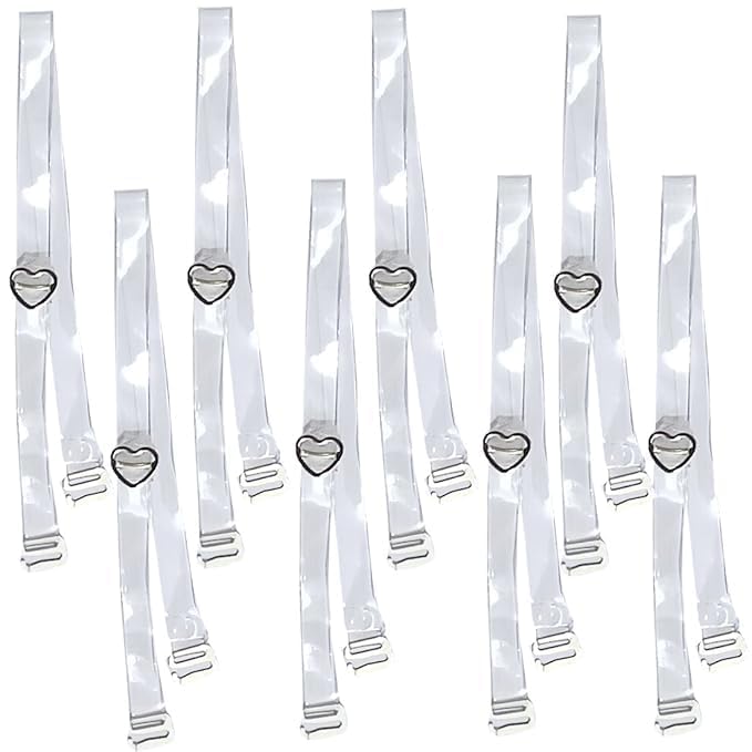 Women's Transparent Plastic Detachable Transparent Straps Bra Strap Plastic Metal FreeSize Pack of 8,10-image-13