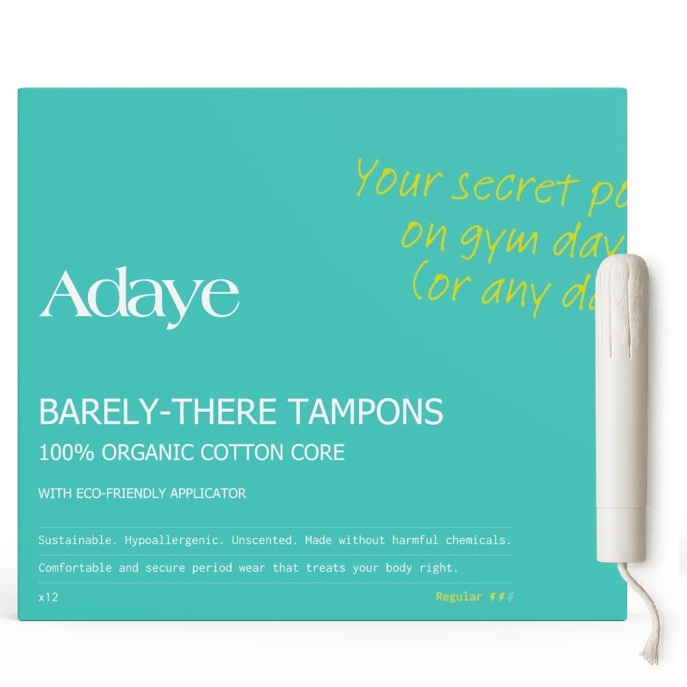 Organic Tampons for Women | 100% Cotton Core with Applicator | Hypoallergenic, Unscented & Leak-Proof | Sustainable & Plastic-Free Tampons (Pack of 12) – Regular