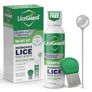 LiceGuard No-Nit Kit, Lice Treatment for Kids and Adults, Includes 1 x Head Lice Shampoo, 4 Fl Oz, 1 x Nit Comb & 1 x Magnifying Pick, Gentle, Hypoallergenic & Effective on Super Lice