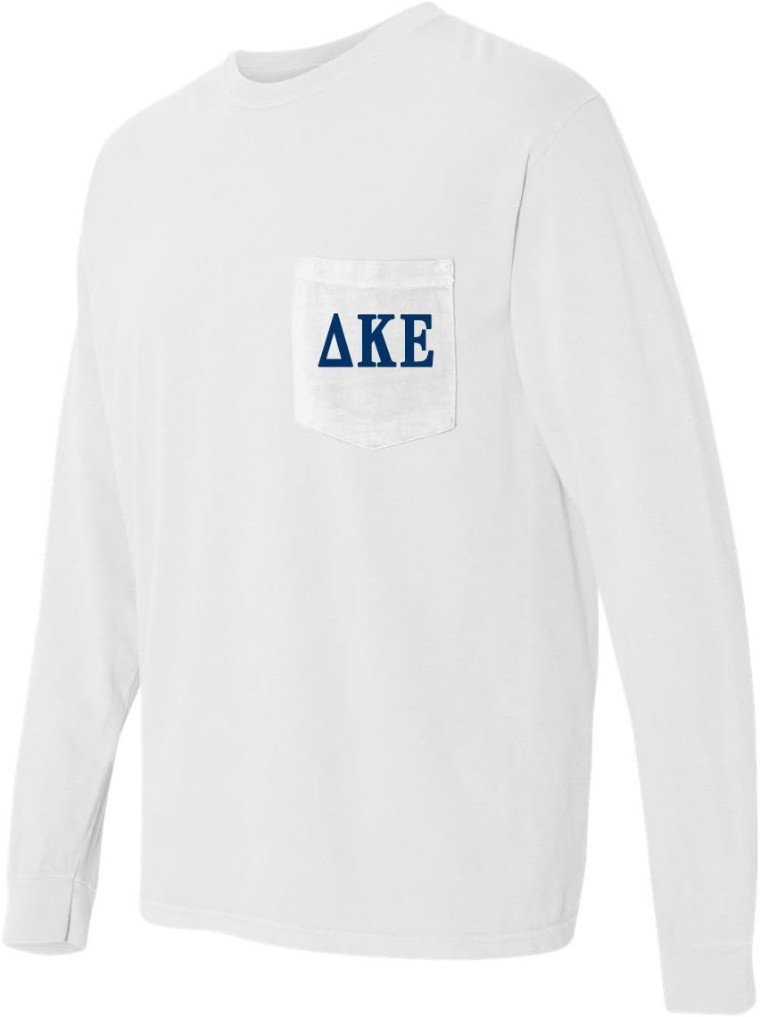 Delta Kappa Epsilon DKE Fraternity Comfort Colors Pocket Long Sleeve Shirt