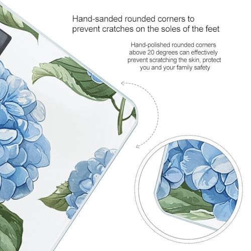 Báscula Digital para Baño con Diseño Hortensia Azul y Capacidad 400 lb miniatura 4
