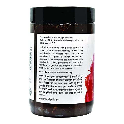 Image of Baidyanath Asli Ayurved Bhringrajasava Syrup 450 ml | Gulkand - 400gram - (Pack Of 2) - 100% Natural | Sun Dried | Bhringrajasava For Hair