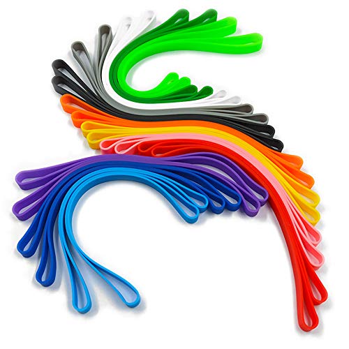 24 PCS Silicone Rubber Bands Elastic Rubber Wrapping Bands for Book Bands Art Wrapping Exercise Packing Bundles (24COLOR)