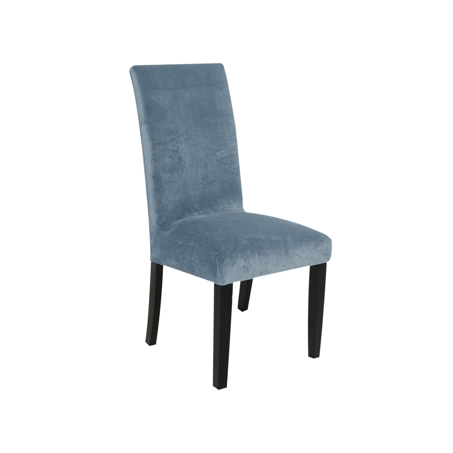SANOCAY Velvet Wingback Chair Cover Slipcover Strength Removable Washable Reusable Armless Protector Cover for Dining Room Banquet Home Decor (Blue, Set of 1) — image 1