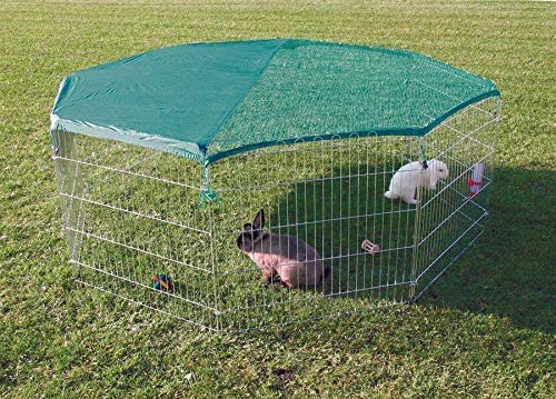 8 Panel Rabbit Guinea Pig Play Pen Rabbit Run Rabbit Playpens XXL (8 Panel Playpen 74" x 74"), Silver