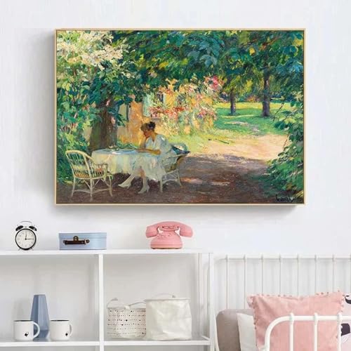 Peinture de paysage de fleurs pour retrouver la serenite d'une campagne idyllique retro
