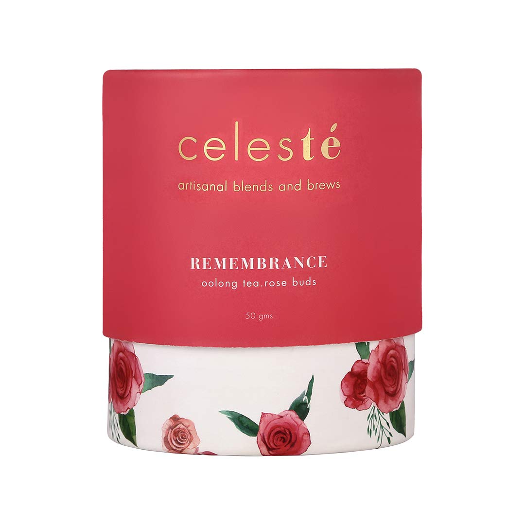 CelesTe Remembrance - Rose Tea Loose Leaf - Premium Blend of Rose buds | 100% Natural Loose Leaf Oolong Tea (50gm) (25 Cups)