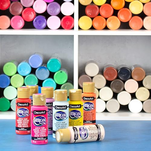 Image of DecoArt Americana Acrylic Paint Set - Starter Set, 24 Bottles (2 fl oz) - Art and Craft Acrylic Paints for Canvas, Wood, and More