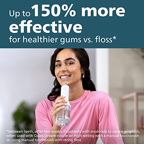 Image of Philips Sonicare Cordless Power Flosser 3000, Water Flosser with Innovative Quad Stream Technology, Oral Irrigator with 2 Flossing Modes and 3 Intensity Levels, Ergonomic Design, White, HX3806 /21
