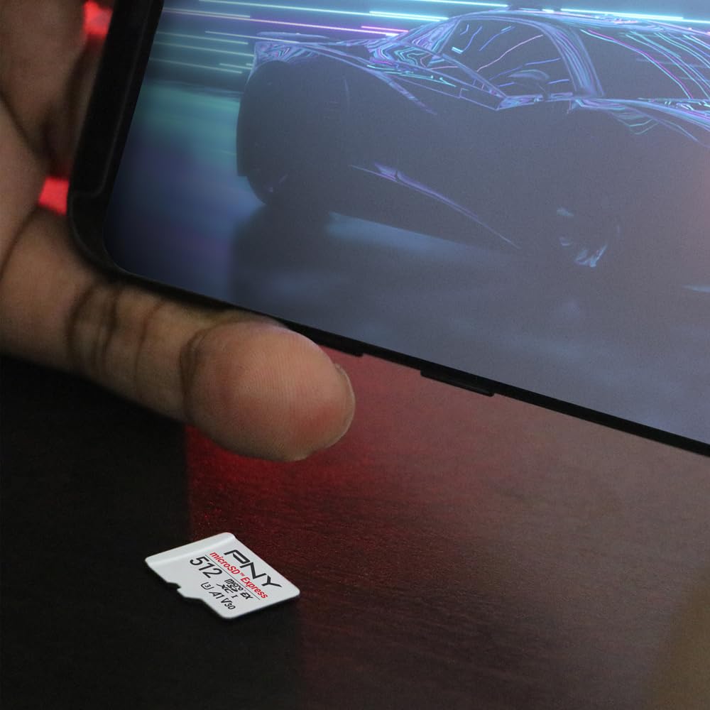 PNY Scheda microSD™ Express 512GB UHS-I U3 V30 A1, fino a 890MB/s in lettura e fino a 810MB/s in scrittura, ideale per dispositivi compatibili con microSD Express come Nintendo Switch 2