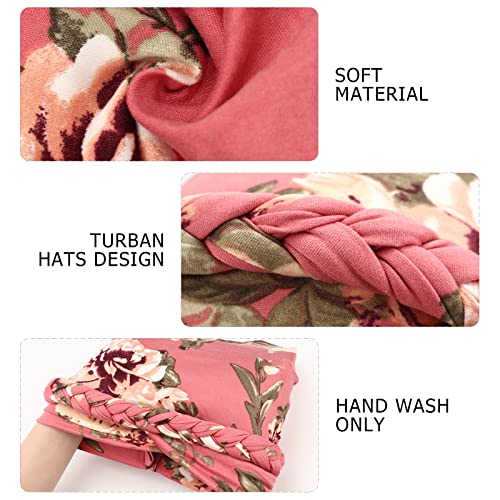 Image of DRESHOW African Women Turban Caps Beanie Twist Headscarf Pre-Tied Twisted Braid Headwraps for Women Chemo Cancer Cap