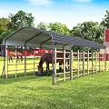 IWDOO 12 x 24 FT Heavy Duty Carport, Multi-Purpose Car Port with Galvanized Steel Roof and All-Metal Frame, Ourdoor Shelter with Reinforced Base, Garage Carports for Car, Truck and Boats