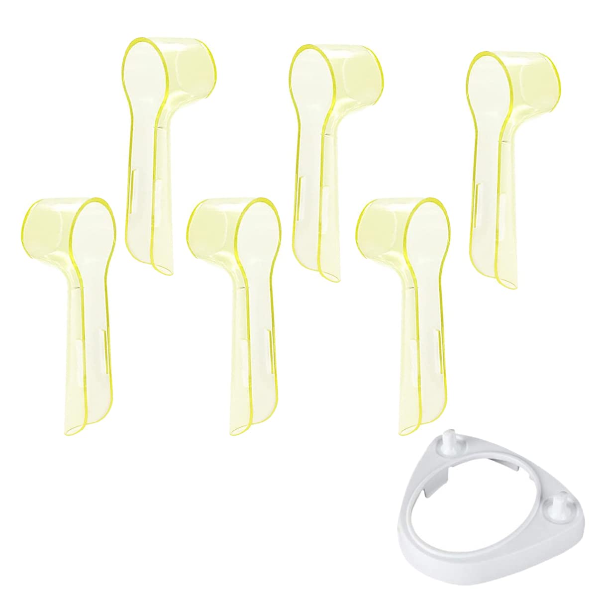 BSGB6PCS Plastic Travel Electric Toothbrush Heads Cover Protective Cap Case for Oral-B Electric Replacement Tooth Brush Keep Germ Dust Away (Round-Yellow)