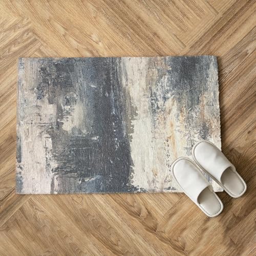 Image of Urban Space Digital Printed Premium Chenille Floor Carpet Mat for Bedroom, Living Room, Super Soft Rug with Anti-Skid Backing, Modern Distressed Design (2ft x 3ft, ACR004)