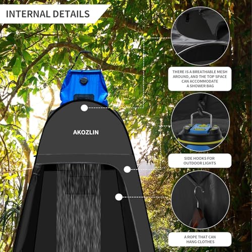 Image of AKOZLIN Portable Pop Up Shower Privacy Shelters Instant Tent Dressing Changing Outdoor Camping Toilet Tent