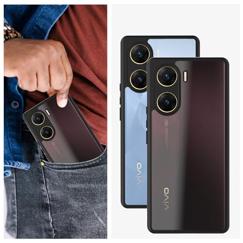 Image of KAPAVER Hybrid Series Back Cover Case Compatible with Vivo V29e (Black)