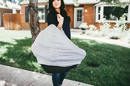 Image of Baby Car Seat Cover Canopy and Nursing Cover Multi-Use Stretchy 3 in 1 Gift inchSummit inch by Copper Pearl
