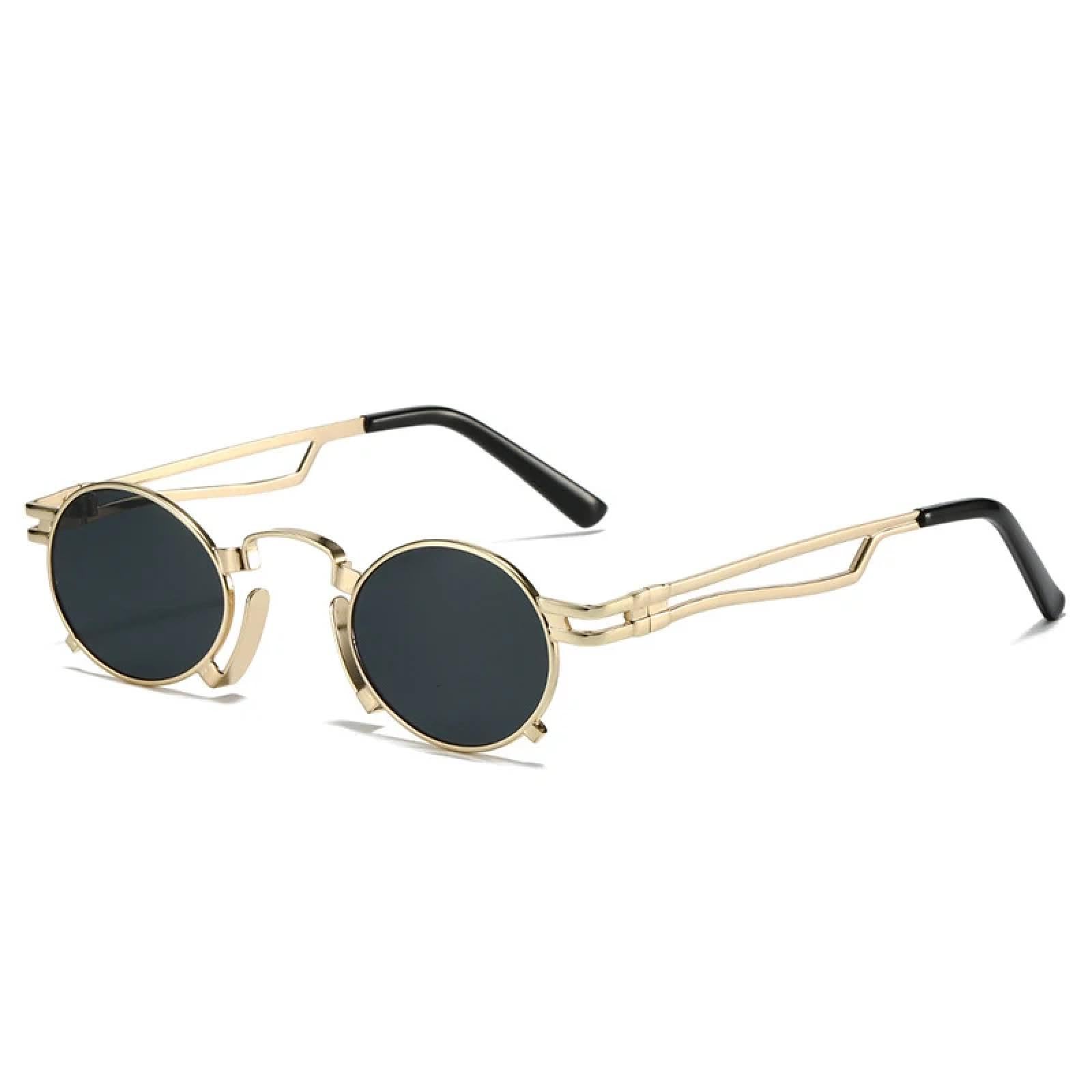 Occhiali da sole retrò da donna, alla moda, con montatura in metallo, UV400, occhiali da sole punk da uomo
