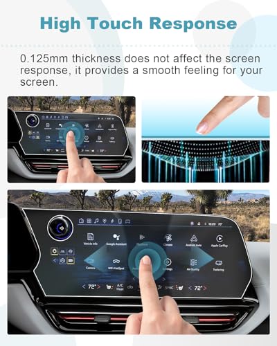 Image of CDEFG 2PCS for 2024 2025 Chevy Silverado EV 17.7 inch Screen Protector for 2024 2025 Chevrolet Silverado EV RST Rally Sport Truck Accessories Center Touch Screen Display Guard