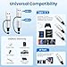 Jogrytece Upgrade 4 in 2 Multi Charging Cable, USB C Cable with 3 X Type-C/IP, Travel Holiday Essentials Phone Charger Cord for iPhone 17/16/15/14, Galaxy, Android (2Pack 5FT)