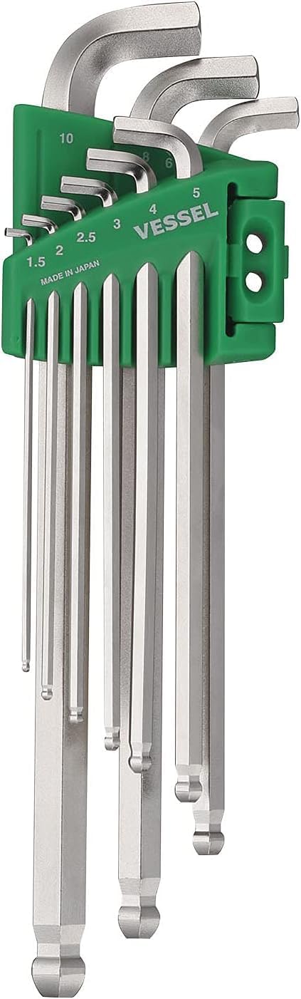 VESSEL Ball Point Hex L-Key Wrench Stubby 9PC. Set No.8209BPU 8209BPU