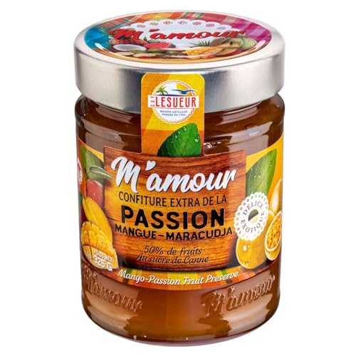 Confiture extra mangue maracudja M'AMOUR le pack de 3 pour des brunchs exotiques en famille