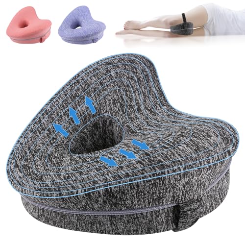 Knee Pillow for Sleeping on Side, Ergononmic Spine Alignment Pillow Knee Support Pillow, Memory Foam Leg Pillow for Side Sleepers with Straps, Hip Pillow for Sleeping, Leg Positioner Support Pillows