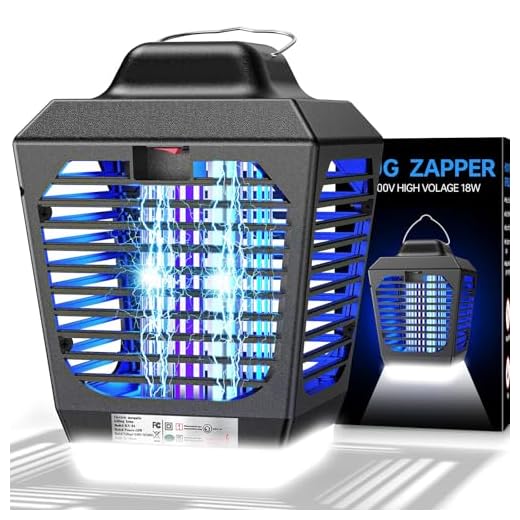Bug Zapper Outdoor, Mosquito Zapper with LED Light, Fly Zapper Outdoor Indoor, Insect Zapper Electric Fly Traps, Plug in Mosquito Killer for Patio Yard