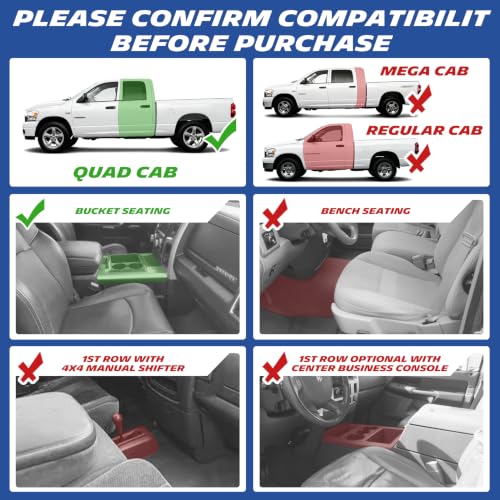 Image of Michelin Vehicle Mats for 2002-2008 Dodge Ram 1500, 2003-2009 Ram 2500 /3500 | Quad Cab Bucket Seat, Not Fit 4X4 Shifter, All-Weather TPE Custom Fit Liner, Premier