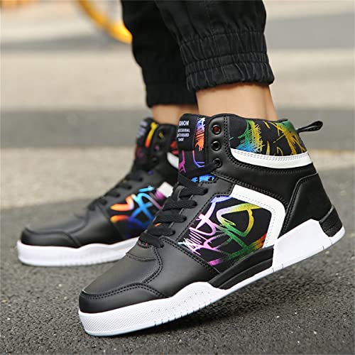 Mg Zervix Unisex Fashion Sneakers High Top Skate Shoes Stylish Casual Hip Hop Shoes (Black, Adult, Men, Numeric_8, Numeric, Us_Footwear_Size_System, Medium) #TOP5