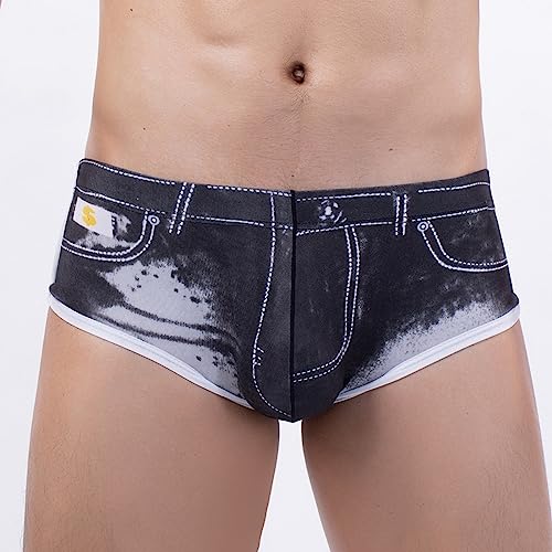 Men Underwear Print Denim Sexy Boxer Homme Fashion Panties2